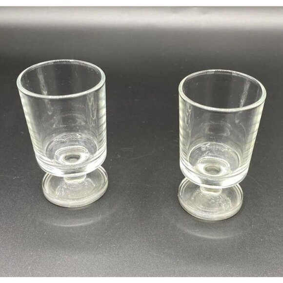 Vintage Cordial Glasses Shot Liqueur Lot 2 France Footed 3 Inch Wedding Crafts - Picture 5 of 10